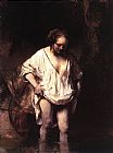 Rembrandt Hendrickje Bathing in a River painting